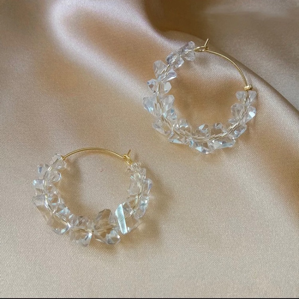 Crystal hoop earrings